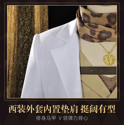 Identity V Prospector Cosplay Costume Wig Norton Campbell Uniform Hat Glasses Gambler in The Spotlight Halloween Women Men Props