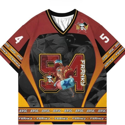 Jersey One Piece The Straw Hat Pirates Anime Kpop Baseball Hockey T-shirt Fashion Streetwear Anime Y2k Daily Unisex Tops Tees