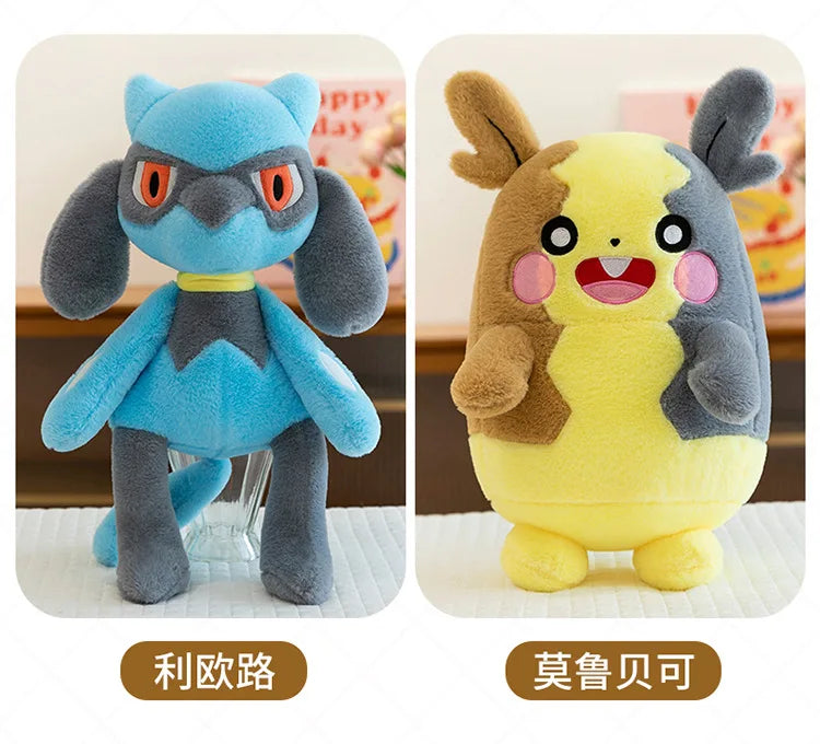 40/60/80CM Big Size Pokemon Plushies Morpeko Lucario Peluche Cartoon Anime Kawaii Stuffed Comfortable Soft Doll Children Gift