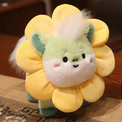 22cm Cartoon Cute Horse Plush Toy Sunflower Lion Dance Decorative Pony Plushies Soft Doll Kawaii Lunar New Year Gift
