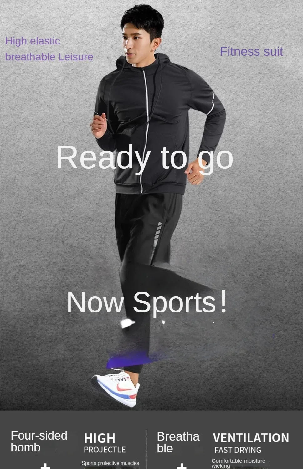3-7pcs Men’s Ice Fiber Quick-Dry Running Fitness Tracksuit Full Set for Marathon Training Cycling Jogging Gym Sweatpants
