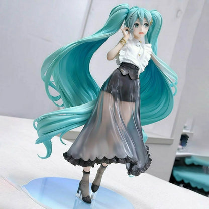 27cm Hatsune Miku Anime Figure Casual Wear Miku Figurine Standing Pose Gk Statue Model Doll Collection Room Decora Desk Toy Gift