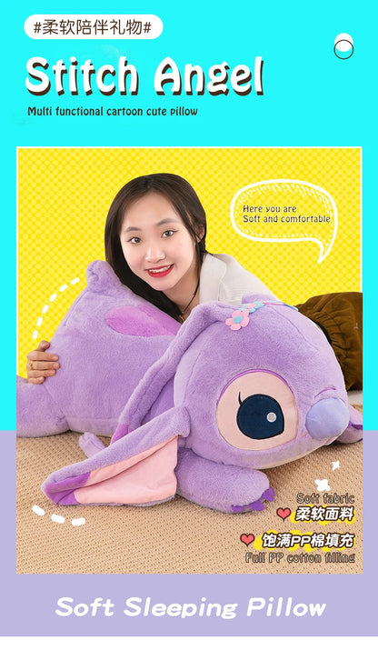 Disney Lilo and Stitch Plush Toys Prone Cute 55/80cm Anime Stich Doll Stuffed Plushie Angel Pillow Soft Gift for Children Kawaii