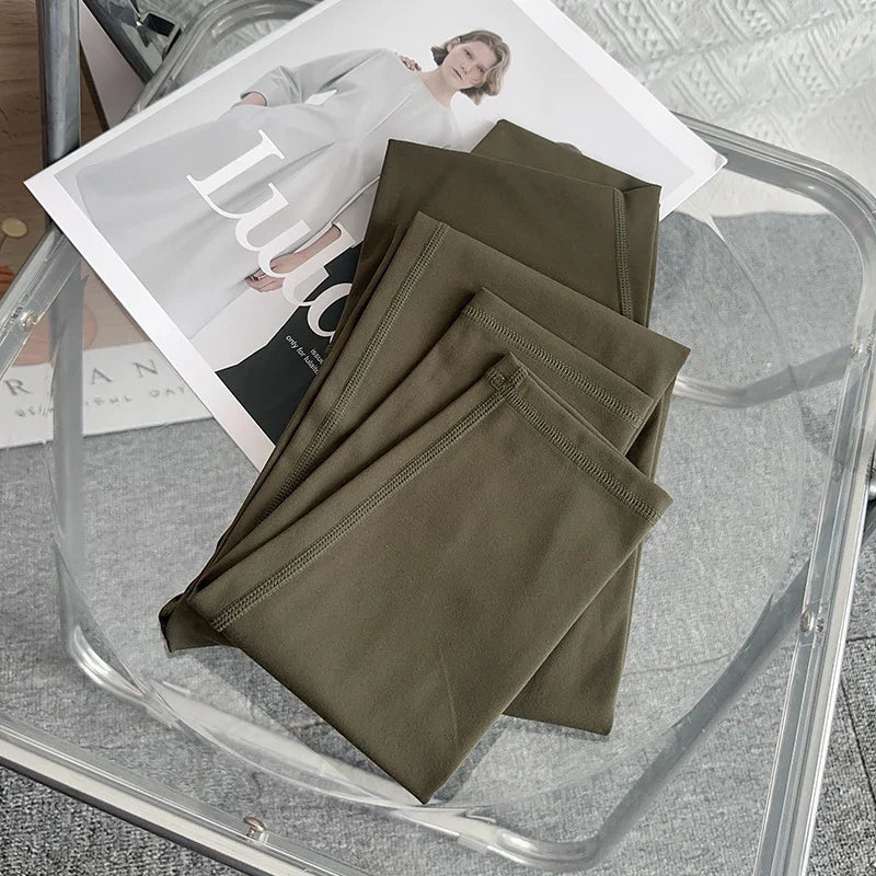 Women High Waist Seamless Breathable Yoga Pants Naked Feeling Leggings for Gym Running Cycling - Style7Army Green / S