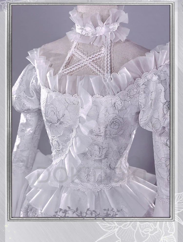 Kirakishou Cosplay Anime Rozen Maiden Cosplay DokiDoki-R Women Kirakishou Cosplay Lolita Gothic Dress White Lolita