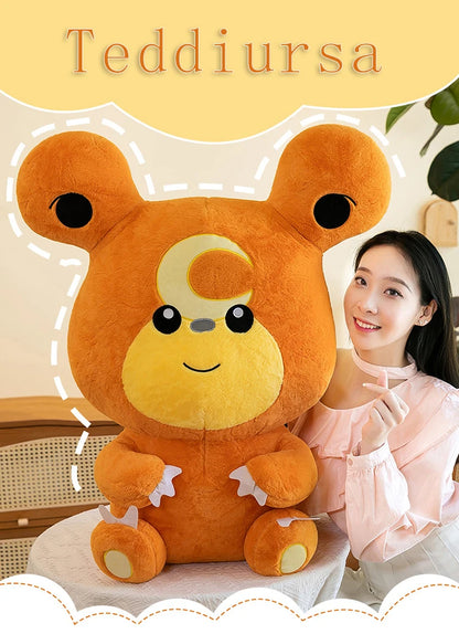 30/80cm Large Teddiursa Pokemon Plush Toys Anime Doll Cute Pillow Cartoon Giant Pokémon Plushie Stuffed Gift for Kids Christmas