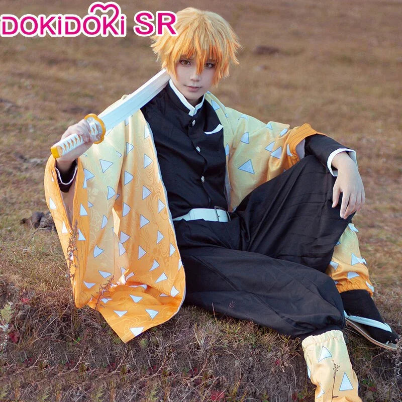 IN STOCK Agatsumaa Zenitsuu Cosplay Costume Anime DokiDoki-SR Men Uniform Costume Zenitsuu Cosplay Haori