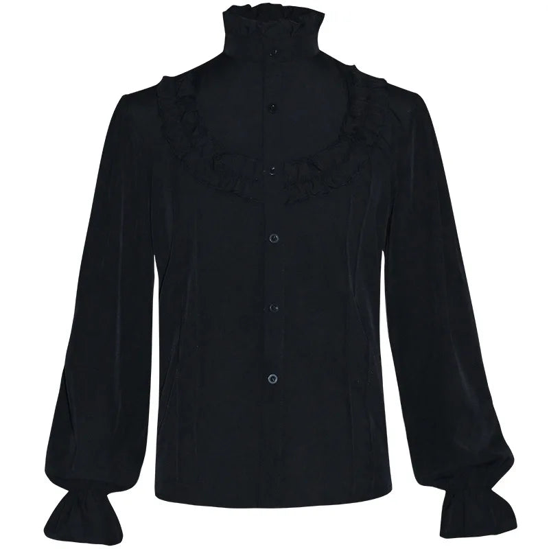 Men Medieval Vintage Prince Costume Pirate Cosplay Shirt Trench Renaissance Victorian Edwardian Men Viking Warrior Knight Outfit