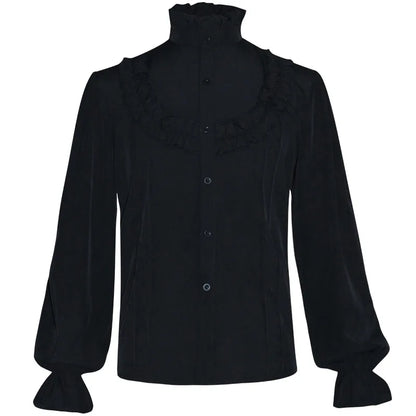 Men Medieval Vintage Prince Costume Pirate Cosplay Shirt Trench Renaissance Victorian Edwardian Men Viking Warrior Knight Outfit