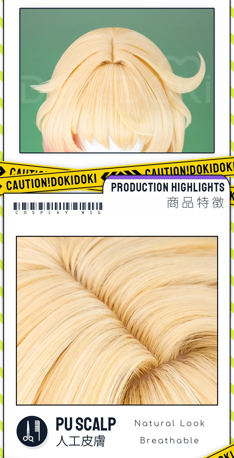 Emilie Wig Game Genshin Impact Cosplay Wig DokiDoki Perfumer Emilie Cosplay Glasses Necklace Women 45cm Short Hair Free Wig Cap