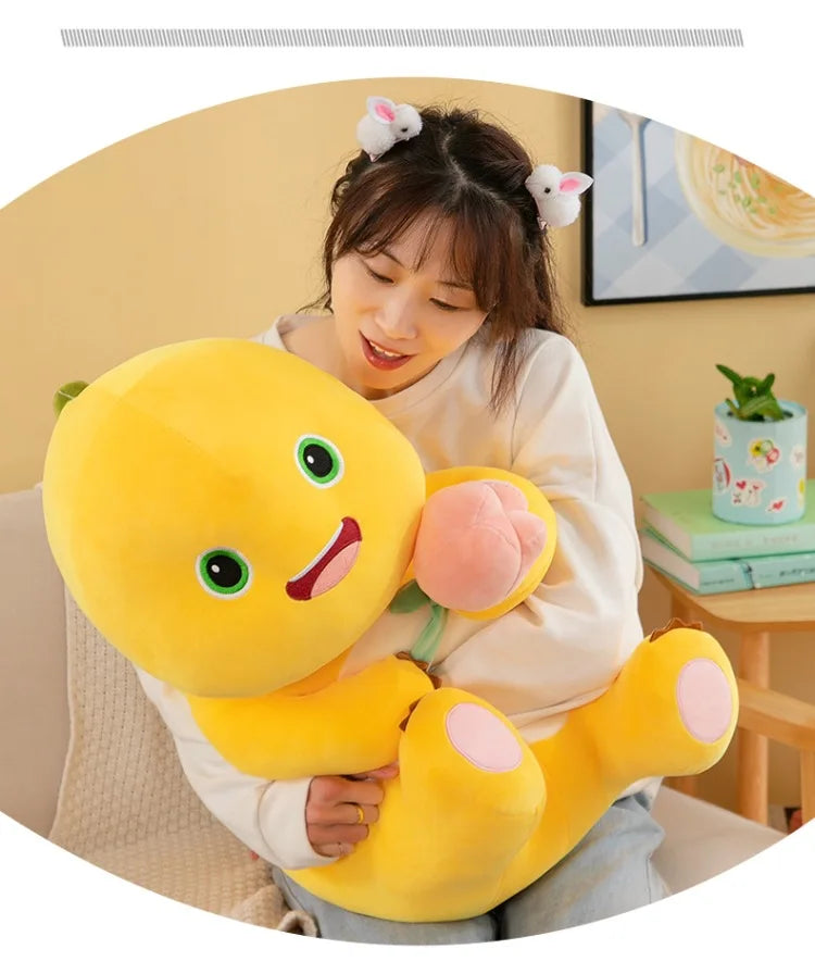 Hot Kawaii Plush Doll Love Yellow Embracing Flower Milk Dragon Dinosaur Doll Cute Plush Stuffed Pillow Soft Doll Birthday Gift