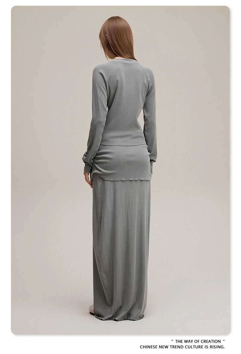 ZODF Sexy Autumn Washed 275gsm Full Sleeve T Shirt For Women Ladies Girls Slim Fit Distressed T-Shirts Tops HY1145