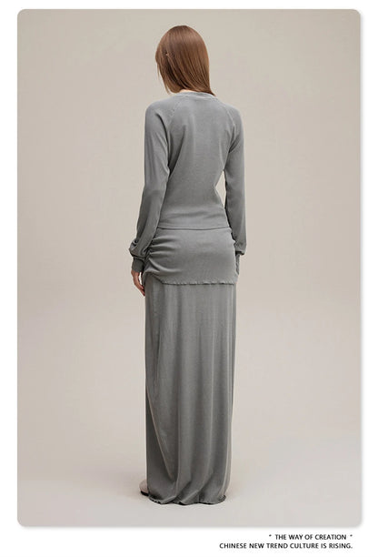 ZODF Sexy Autumn Washed 275gsm Full Sleeve T Shirt For Women Ladies Girls Slim Fit Distressed T-Shirts Tops HY1145