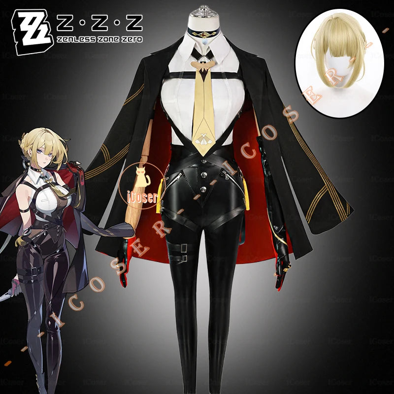 Zenless Zone Zero Evelyn Chevalier Cosplay Costume Uniform Headwear Earrings Stars of Lyra Halloween for Women Girls Carnival