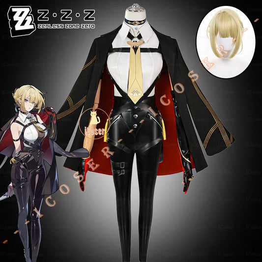 Zenless Zone Zero Evelyn Chevalier Cosplay Costume Uniform Headwear Earrings Stars of Lyra Halloween for Women Girls Carnival