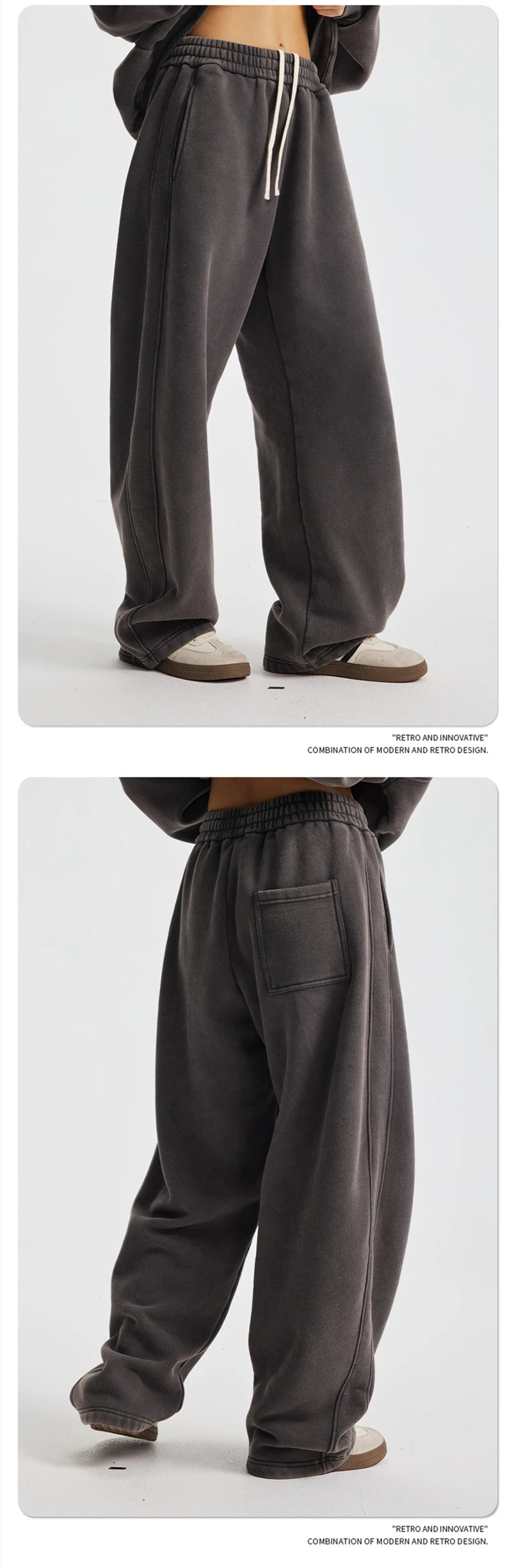 ZODF New 2025 Winter Batik Washed Man Fleece Pants Unisex High Street Distressed Thick Warm Straight Trousers Sweatpants HY1166