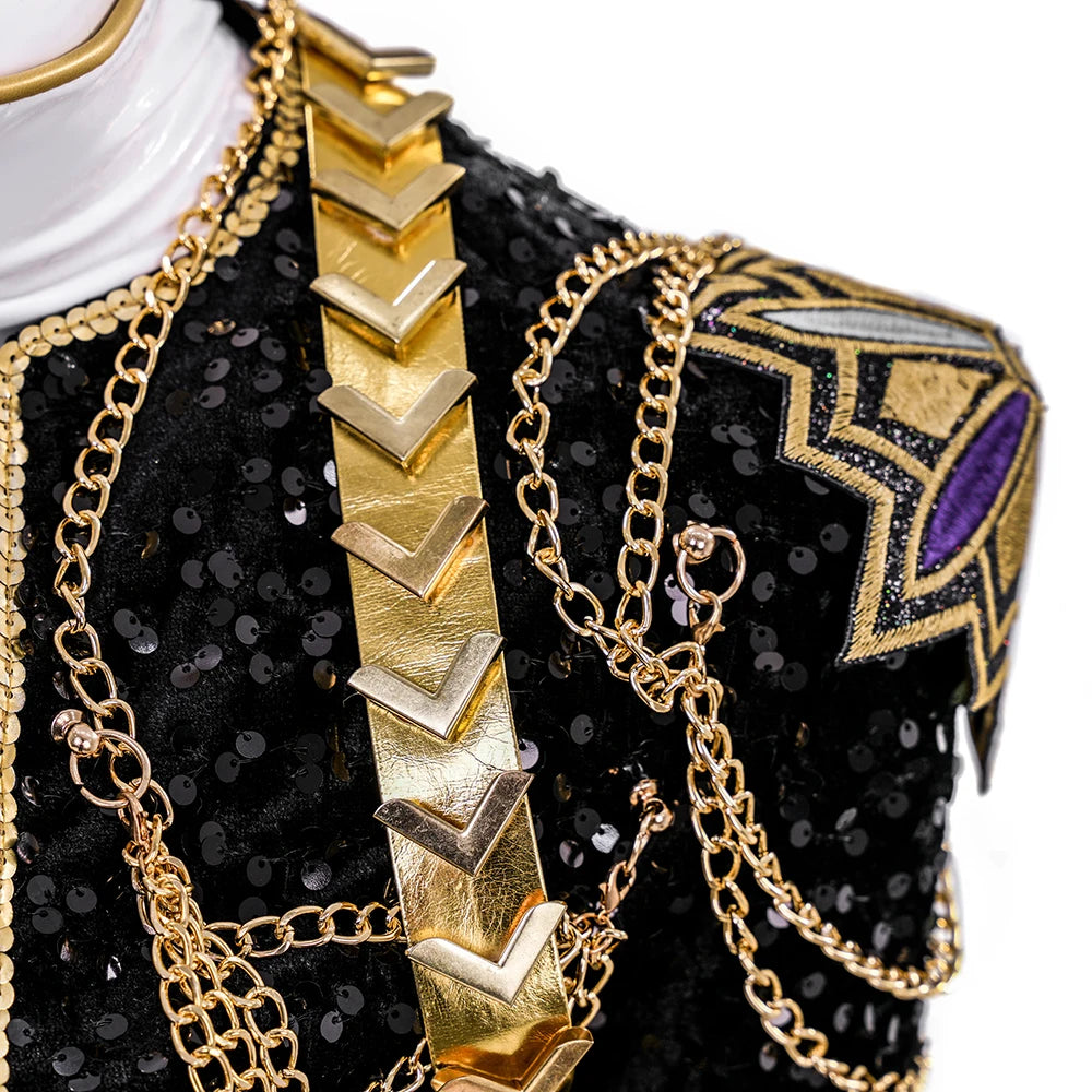 KPop Demon Hunters Rumi Cosplay Costume Black Gold Stage Costume Uniform Huntrix Performance Outfit Halloween Party Women Girls