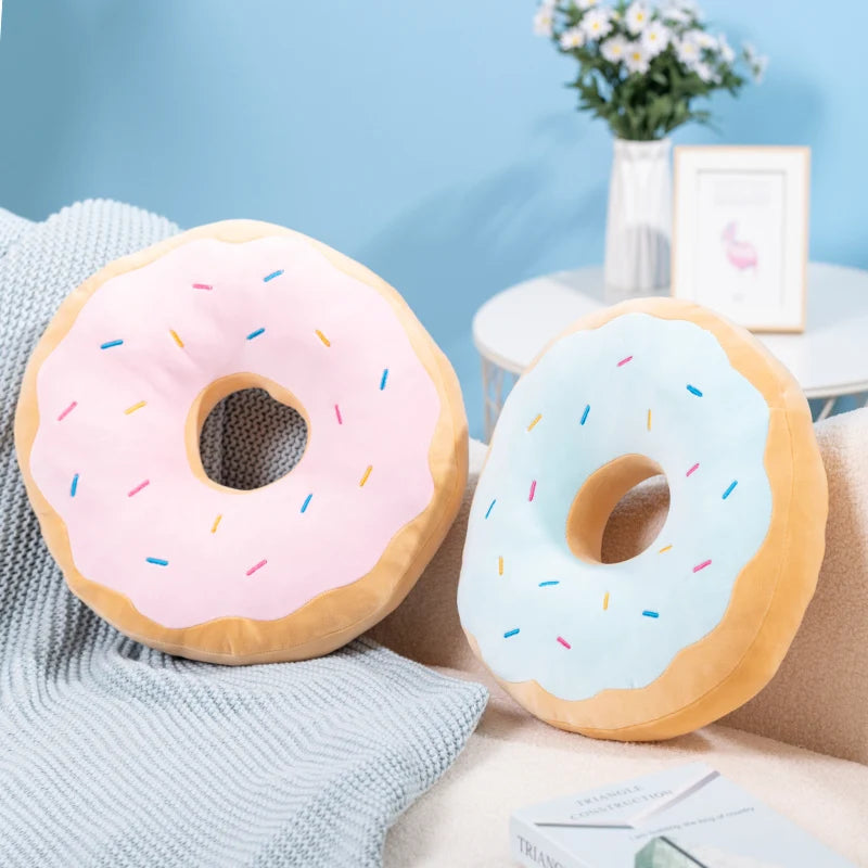 ZU 38cm Sweet Buns Donut Soft Toy Stuffed Cream Doughnut Plush Pillow Simulation Food Sofa Chair Cushion Kids Girl Gift