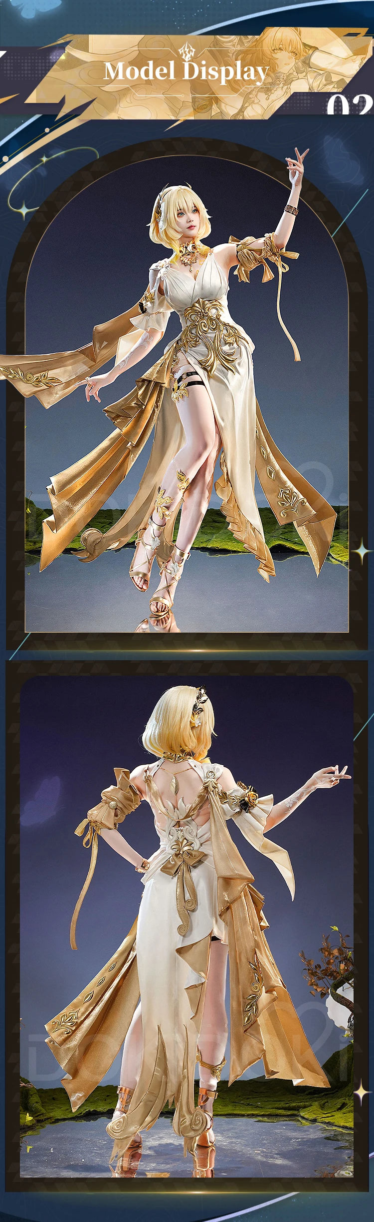 IN STOCK Aglaea Cosplay Costume Game Honkai: Star Rail DokiDoki-SR HSR Women Golden Gorgeous Dress Aglaea Halloween Wig