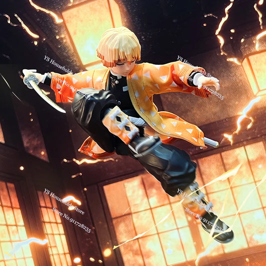 1/12 Scale Agatsuma Zenitsu Shf Anime Man Figure Mini Orange Kimono Coat Toys Clothes Accessory For 6" Soldier Body Decoration