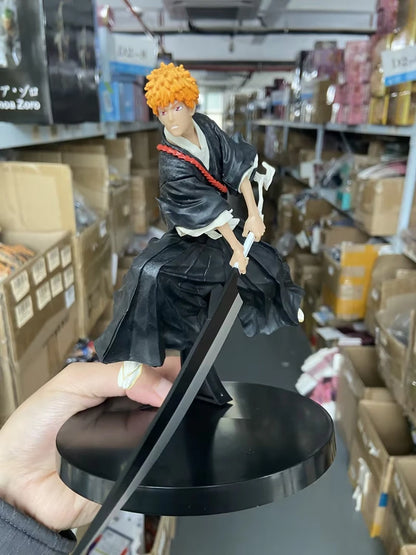 18.5cm Bleach Anime Hitsugaya Toushirou Zaraki Kenpachi Kurosaki Ichigo Action Figure Collectible Model Toys Japanese