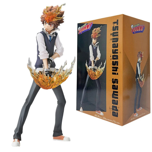 19cm Katekyou Hitman REBORN! Anime Figure Sawada Tsunayoshi Action Figure Standing Handsome Man Figurine PVC Collection Doll Toy