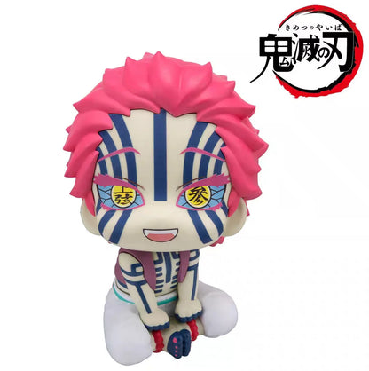 Demon Slayer Kimetsu No Yaiba Q Version Cute Upper Rank Three Akaza Head Movable Pvc Model Desktop Ornament Collection Fan Toy