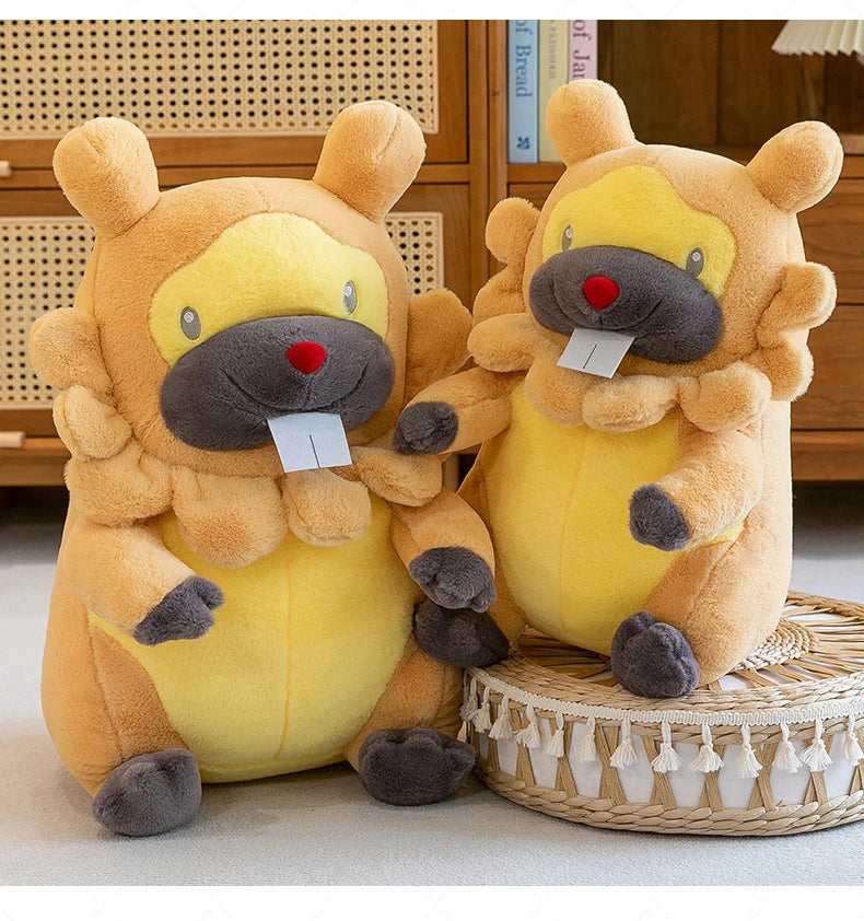 35/80cm Large Bidoof  Pokemon Plush Toys Anime Doll Cute Pillow Cartoon Giant Pokémon Plushie Stuffed Gift for Kids Christmas
