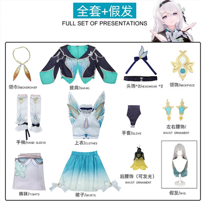 Honkai Star Rail Firefly Cosplay Costume Set Polyester - and Wig / XXXL / Disney princess