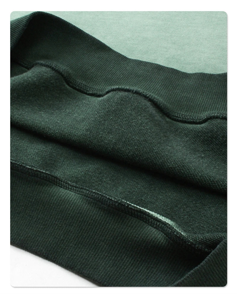 ZODF 2024 Autumn Men's Washed Sweatshirt Unisex Women Retro Solid 430gsm Terry Cotton O Neck Pullovers Coat HY0880