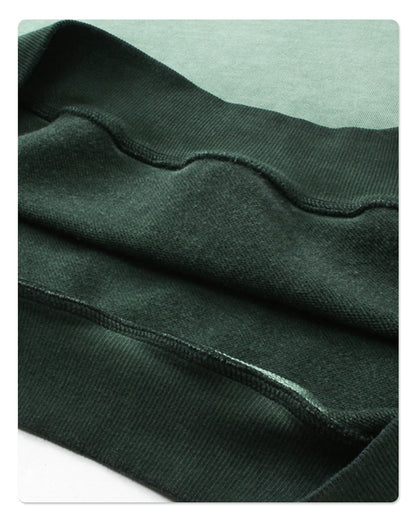 ZODF 2024 Autumn Men's Washed Sweatshirt Unisex Women Retro Solid 430gsm Terry Cotton O Neck Pullovers Coat HY0880