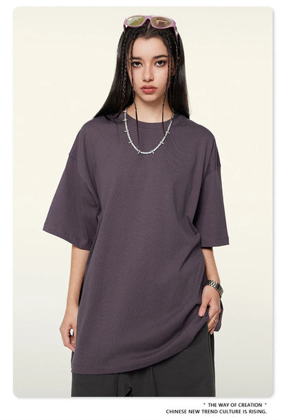 ZODF 2024 Heavy-Weight 345gsm Basic Solid T-Shirts For Men Unisex Women Summer Loose 100% Cotton T Shirt Brand Clothes HY0771