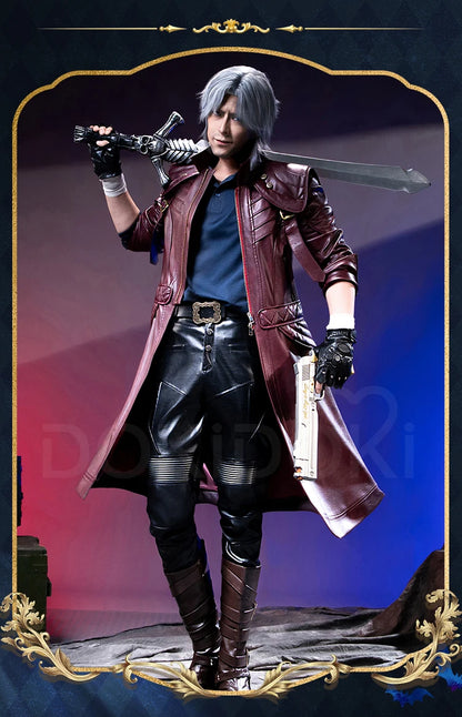 IN STOCK Dante Cosplay Costume Anime【S-3XL】DokiDoki-SR Men Hunter Coat Halloween Dante Red Jacket Cosplay Plus Size