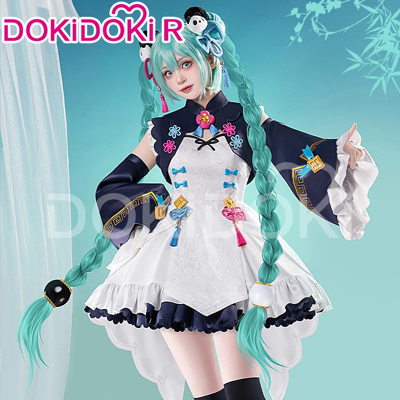 MIKUU Cosplay Costume Game Cosplay DokiDoki-R Mikku Cosplay Women Cute Lolita Dress Costume Mikuu Panda Cosplay Wig