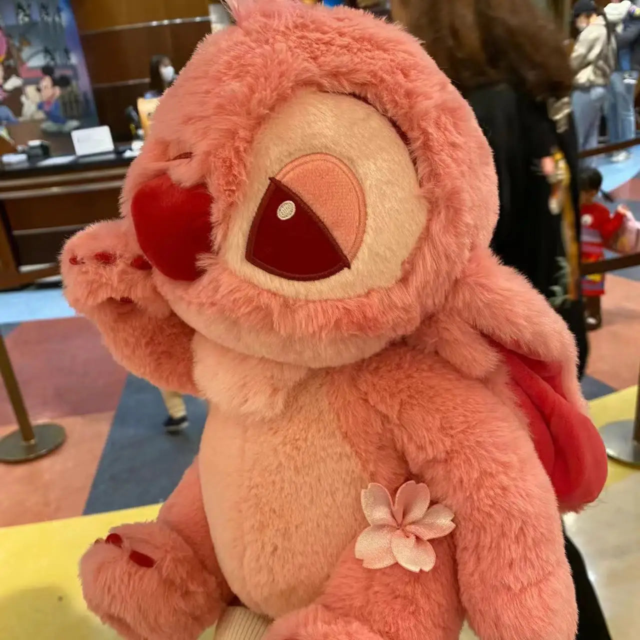 Disney Cartoon Pink Stitch Plush Toy Doll Sakura Story Series Gift For Girlfriend Soft Stuffed Animal Collectible Toys