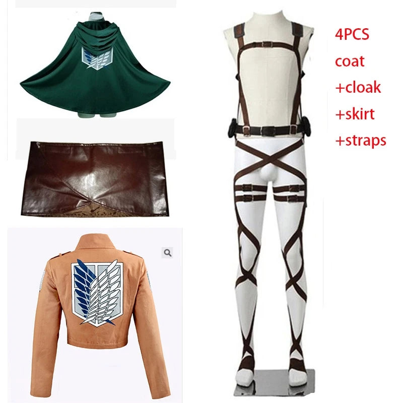 Attack On Titan Levi Ackerman Cosplay Set Adult Cotton Polyester