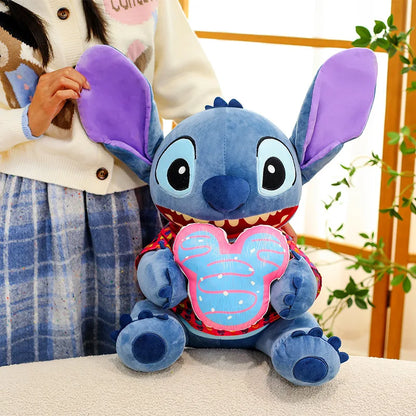30/70CM Cartoon Lilo and Stitch Disney Plush Toys Anime Stuffed Xmas Biscuit Classic Stich Doll Plushie Kids Birthday Gifts