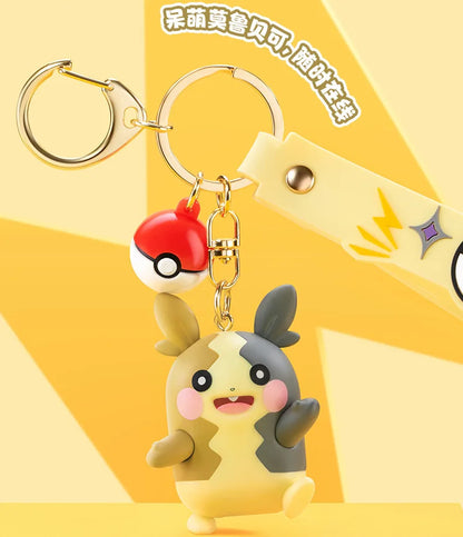 Genuine Pokemon Morpeko Keychain Gengar Meowth Cubone Jigglypuff Mimikyu Anime Action Figure Toy Keyring Fragrance Pendant Gift