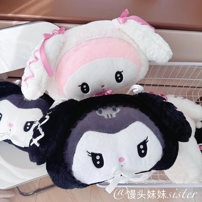 Sanrio Lolita My Melody Headrest Back Cushion Car Seat Belt Cover Stuffed Anime Kuromi Cuddly Pillow Plushies Xmas Gifts Girl