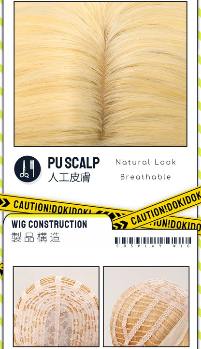 Women Princess Wig Anime DokiDoki Women Long 80cm Golden Curls Hair Christmas Princess Cosplay High Heat Resistant Free Cap Wig