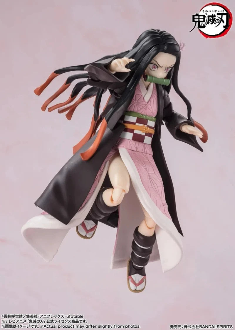 New Anime Demon Slayer Kamado Nezuko Parts are movable Q Version Action Figure PVC Model doll Toy Desk Decor Gift boxed Genuine