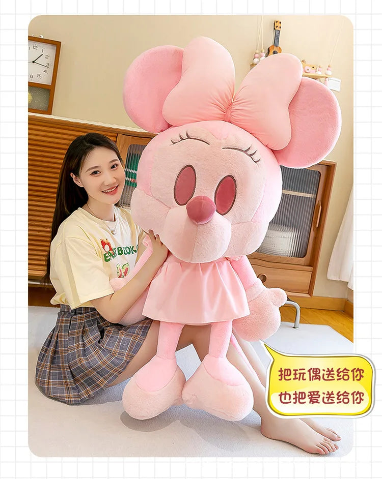 65/85/110cm Super Big Size Mickey Minnie Mouse Kawaii Anime Plush Stuffed Doll Disney Cartoon Plush Pillow Children Holiday Gift