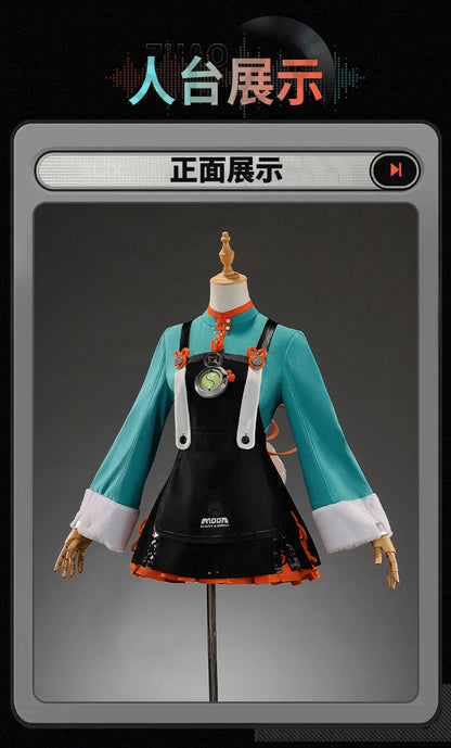 Zenless Zone Zero Zhao Cosplay Costume Wig Dress Uniform Tail Earrings Headwear Rabbit Ear Halloween Party for Women Girls Props