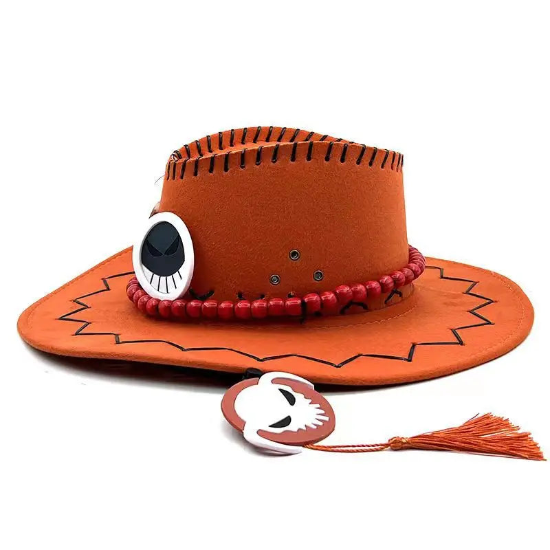 New Cartoon Anime Luffy One Piece D Ace Cosplay Hats Cowboy Cap For Men Women Casual Topee Pirates Hat Adult Bucket Hat Gifts