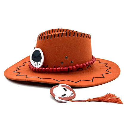 New Cartoon Anime Luffy One Piece D Ace Cosplay Hats Cowboy Cap For Men Women Casual Topee Pirates Hat Adult Bucket Hat Gifts