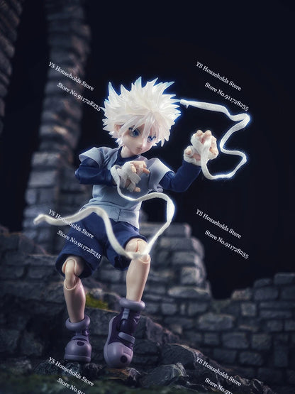 1/12 Killua Zoldyck Anime Boy Figure Mini T-shirt Shorts White Cloth Belt Clothes Toys Accessory For Hunter Shf 6inch Soldier