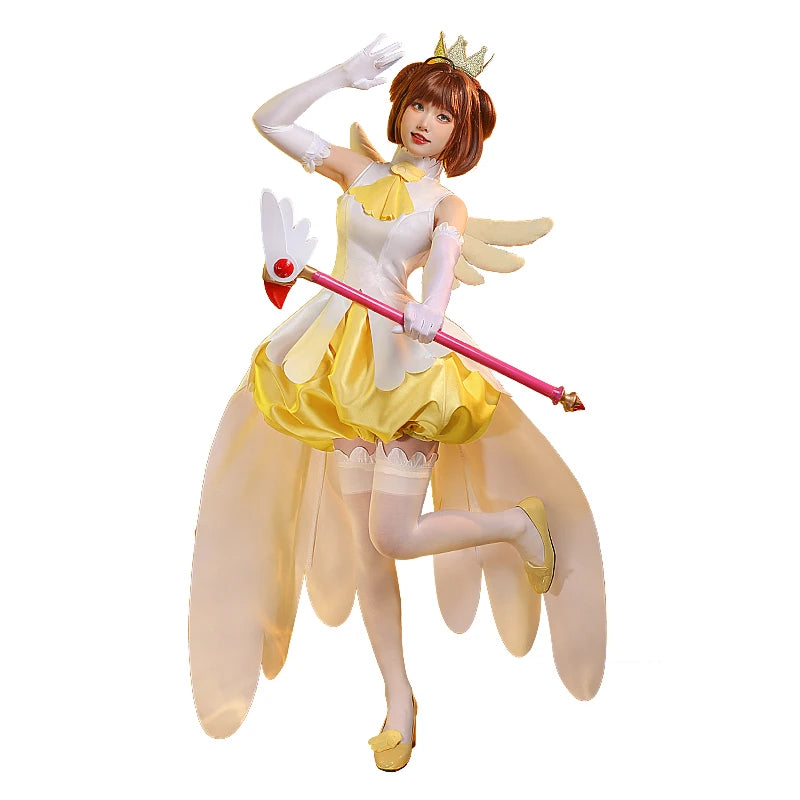 Kinomoto Sakura Cosplay Anime Card Captor Sakura Cosplay Costume DokiDoki-SR Cute Yellow Dress Sakura Yellow Dress