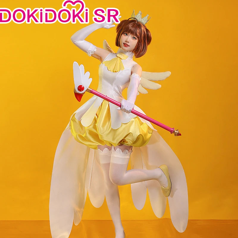 Kinomoto Sakura Cosplay Anime Card Captor Sakura Cosplay Costume DokiDoki-SR Cute Yellow Dress Sakura Yellow Dress