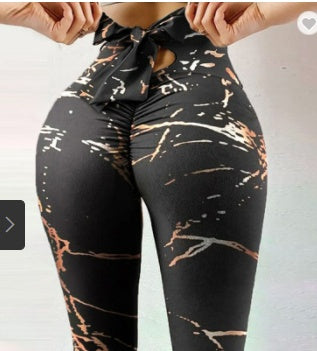 Hip-Lifting Women’s Yoga Sweatpants Leggings Stretch Fitness Pants - L / Black