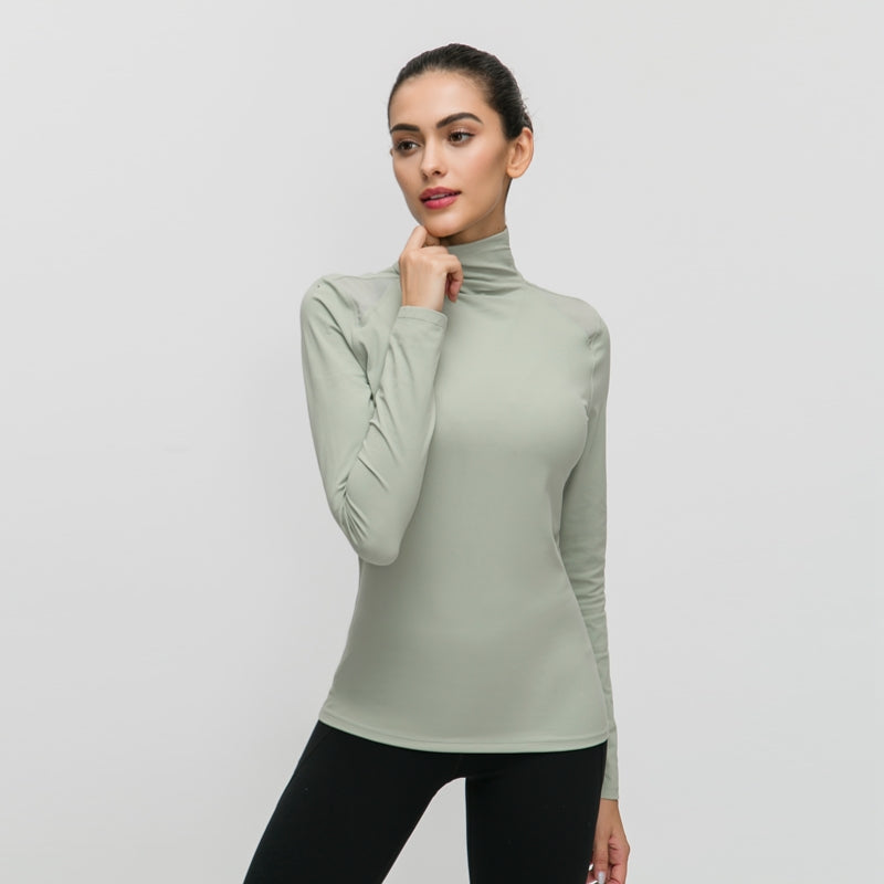 The Codex Tight Stretch Gym Long Sleeve Top with Stand Collar